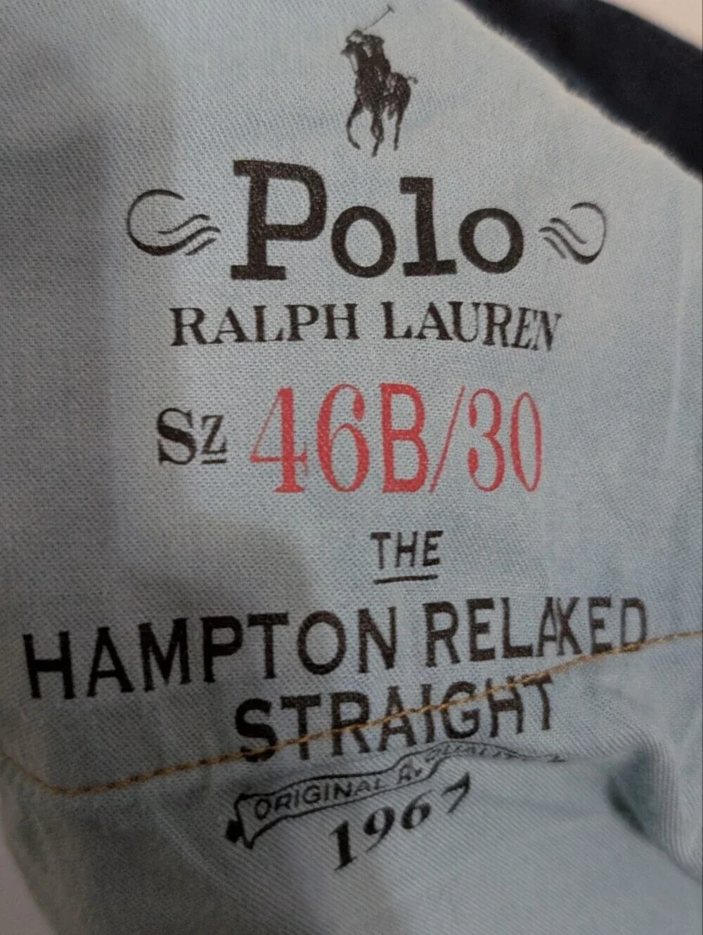 Polo Ralph Lauren Mens Jeans Blue Hampton Straight Denim Mens 46Bx30